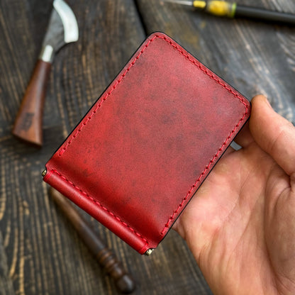 Leather money clip, Full Grain Leather wallet for him, Mens gift, Personalized Slim Bifold Card Holder, Minimalist gift (копия)