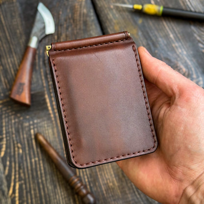 Personalized Minimalist Money Clip Wallet – Handmade Full Grain Leather Front Pocket Wallet for Men