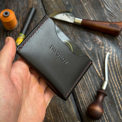 Full Grain Leather Brown Cash Wallet, Card Holder, Personalized Minimalist Wallet