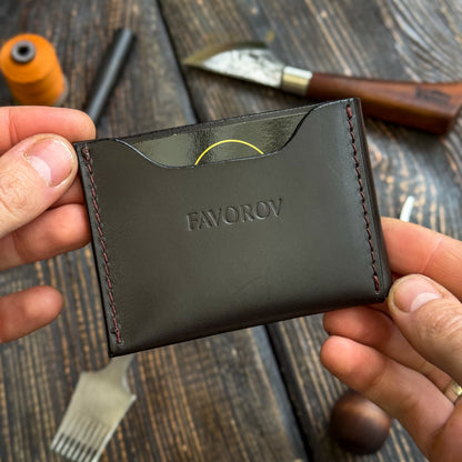 Full Grain Leather Brown Cash Wallet, Card Holder, Personalized Minimalist Wallet