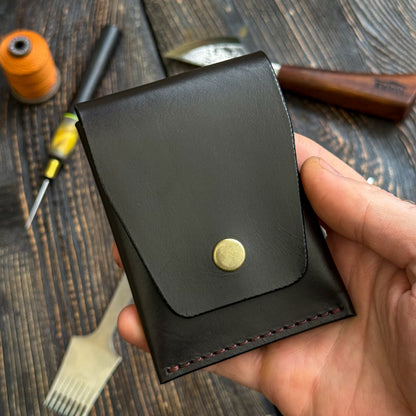 Full Grain Leather Brown Cash Wallet, Card Holder, Personalized Minimalist Wallet