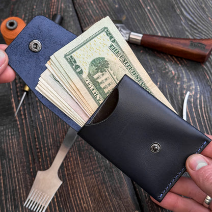 Full Grain Leather Cash Wallet, Card Holder, Personalized Minimalist Wallet, Front Pocket Handmade Wallet