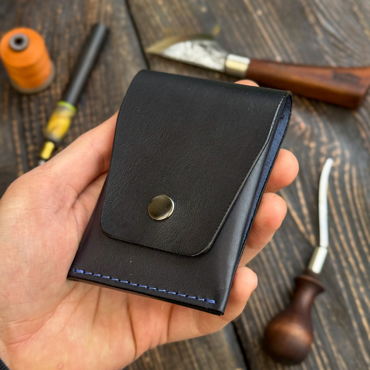 Full Grain Leather Cash Wallet, Card Holder, Personalized Minimalist Wallet, Front Pocket Handmade Wallet