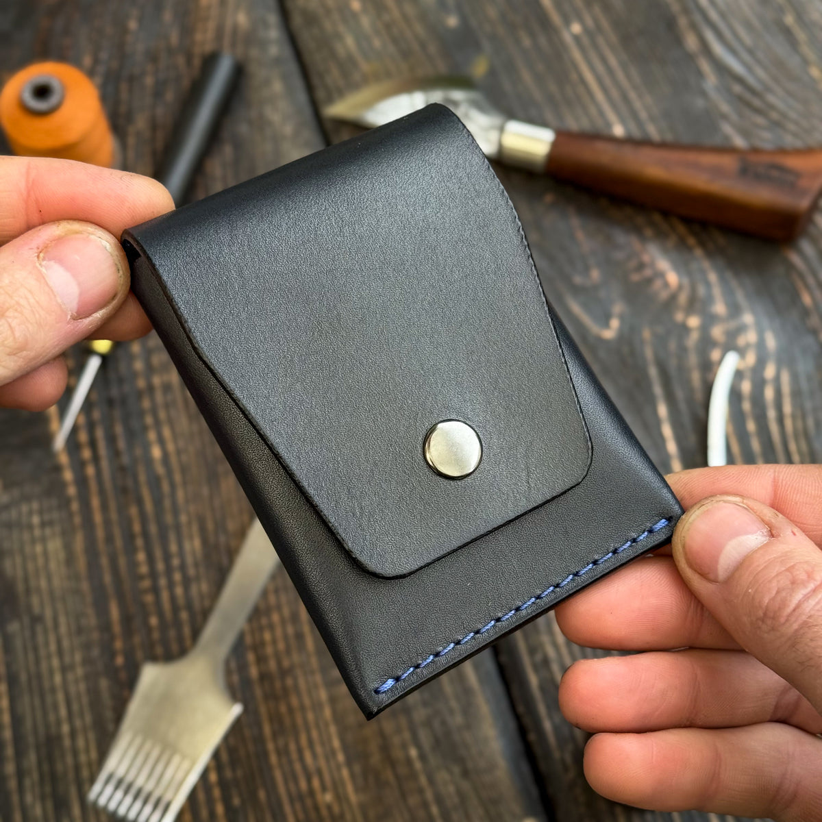 Full Grain Leather Cash Wallet, Card Holder, Personalized Minimalist Wallet, Front Pocket Handmade Wallet