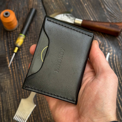 Leather Cash Wallet, Slim Card & Cash Holder, Handmade Minimalist Wallet, Front Pocket, Flap Wallet