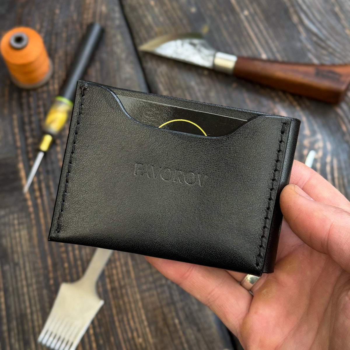 Leather Cash Wallet, Slim Card & Cash Holder, Handmade Minimalist Wallet, Front Pocket, Flap Wallet