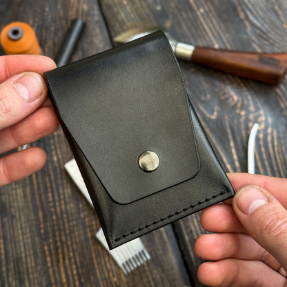 Leather Cash Wallet, Slim Card & Cash Holder, Handmade Minimalist Wallet, Front Pocket, Flap Wallet