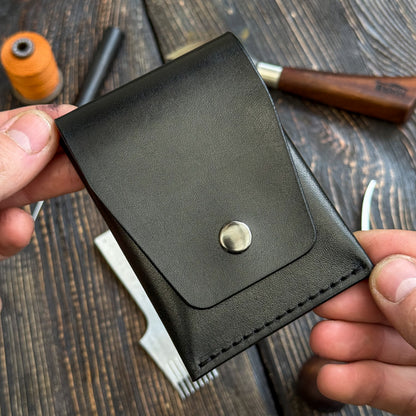 Leather Cash Wallet, Slim Card & Cash Holder, Handmade Minimalist Wallet, Front Pocket, Flap Wallet