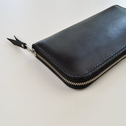 Black leather clutch, leather wallet mens, Personalized wallet, phone wallet case, crossbody wallet, zipped leather wallet