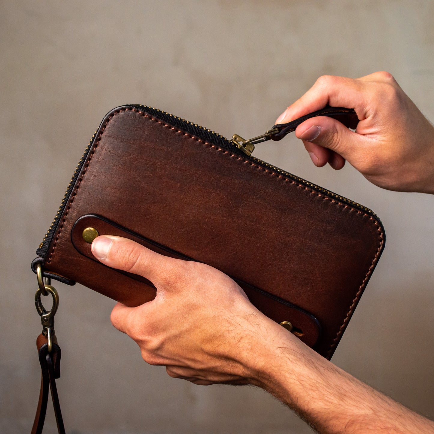 Leather zip around wallet, Personalized Leather Clutch, handmade men’s wallet, clutch wallet, men’s purse, brown men’s leather wallet