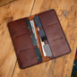 Brown Long leather wallet, Full grain Leather wallet, Mens wallet, Womens wallet, For banknotes